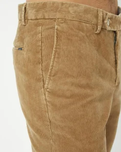 Pantalon Chino Slim en Velours côtelé beige moyen