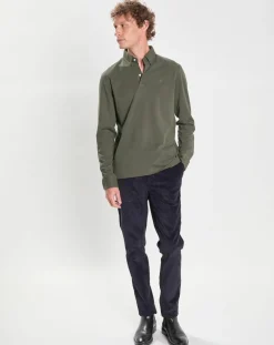 Pantalon Chino Slim Fit en Velours côtelé bleu marine