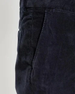 Pantalon Chino Slim Fit en Velours côtelé bleu marine