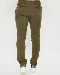 Pantalon chino slim Flex kaki foncé