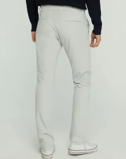 Pantalon chino slim Popplin Stretch gris clair