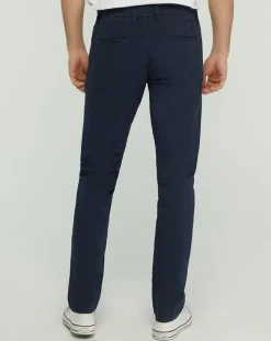 Pantalon chino slim Popplin Stretch bleu marine