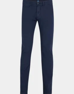 Pantalon chino slim Popplin Stretch bleu marine