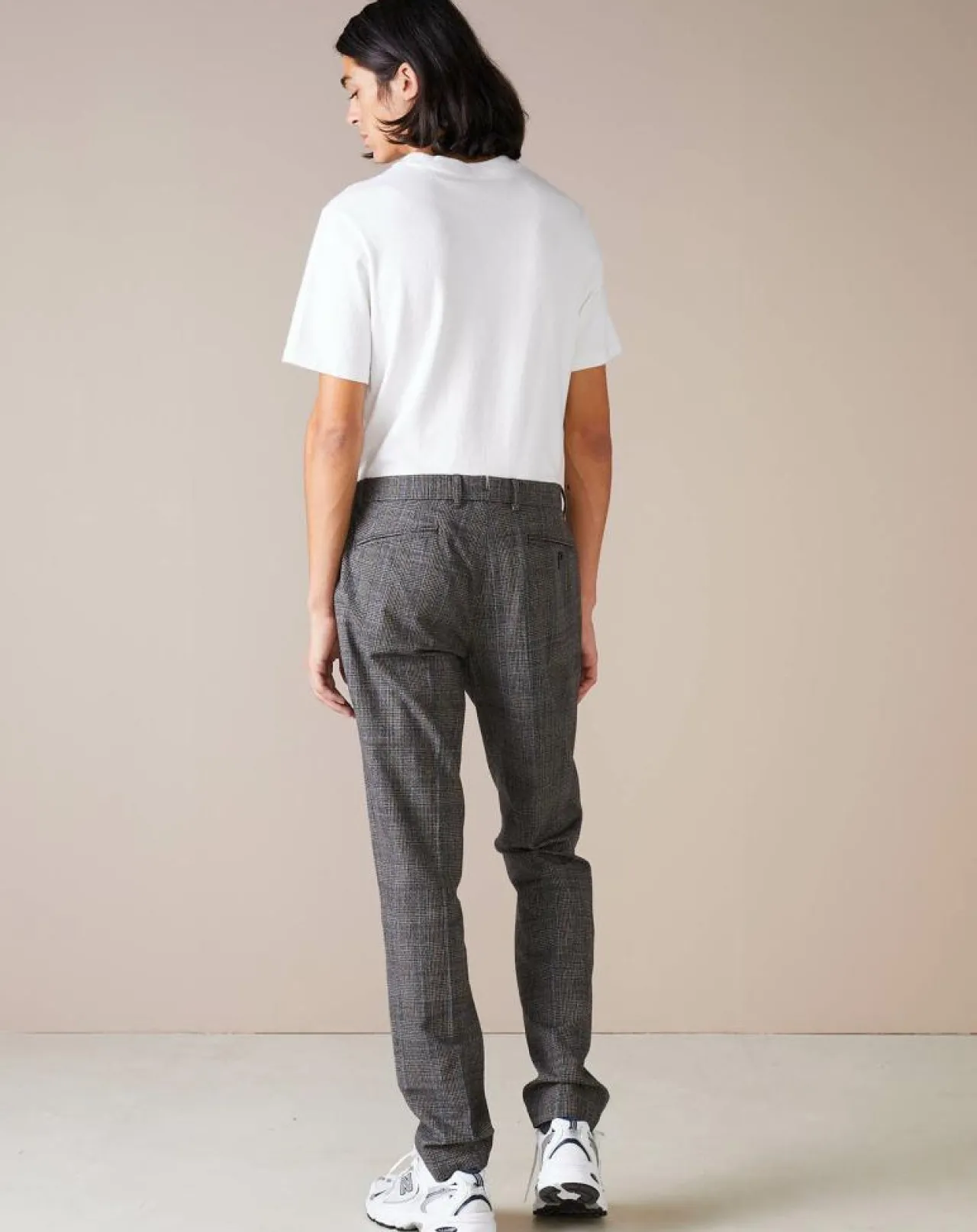 Pantalon chino slim Porths à carreaux gris