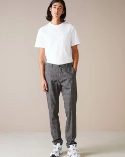 Pantalon chino slim Porths à carreaux gris