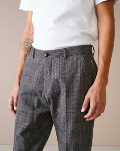 Pantalon chino slim Porths à carreaux gris