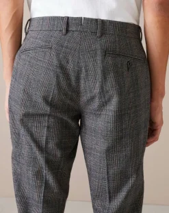 Pantalon chino slim Porths à carreaux gris