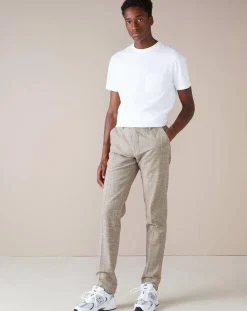 Pantalon chino slim Porths à carreaux beige