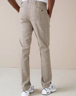 Pantalon chino slim Porths à carreaux beige