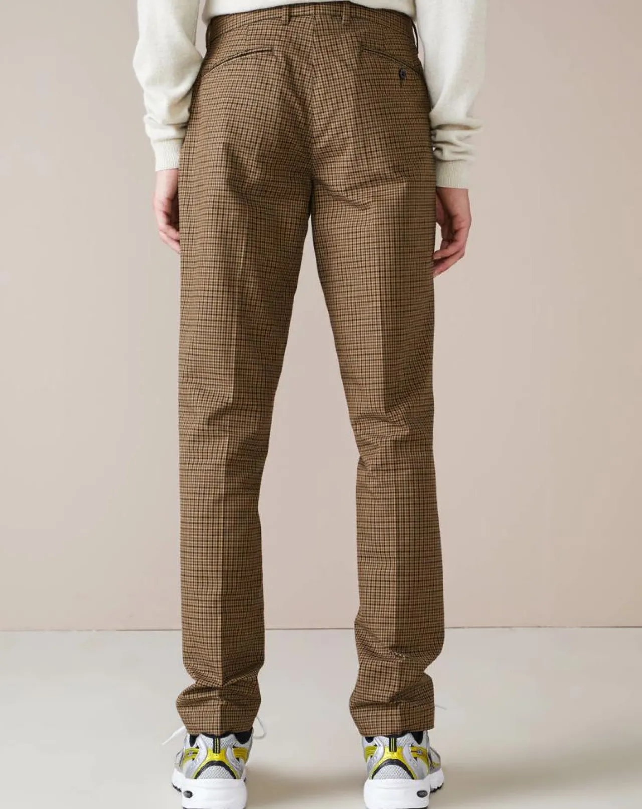 Pantalon chino slim Porths à carreaux marron