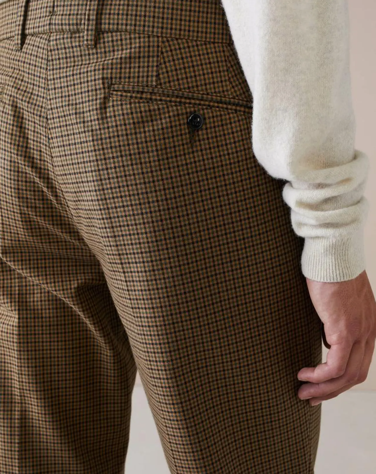 Pantalon chino slim Porths à carreaux marron