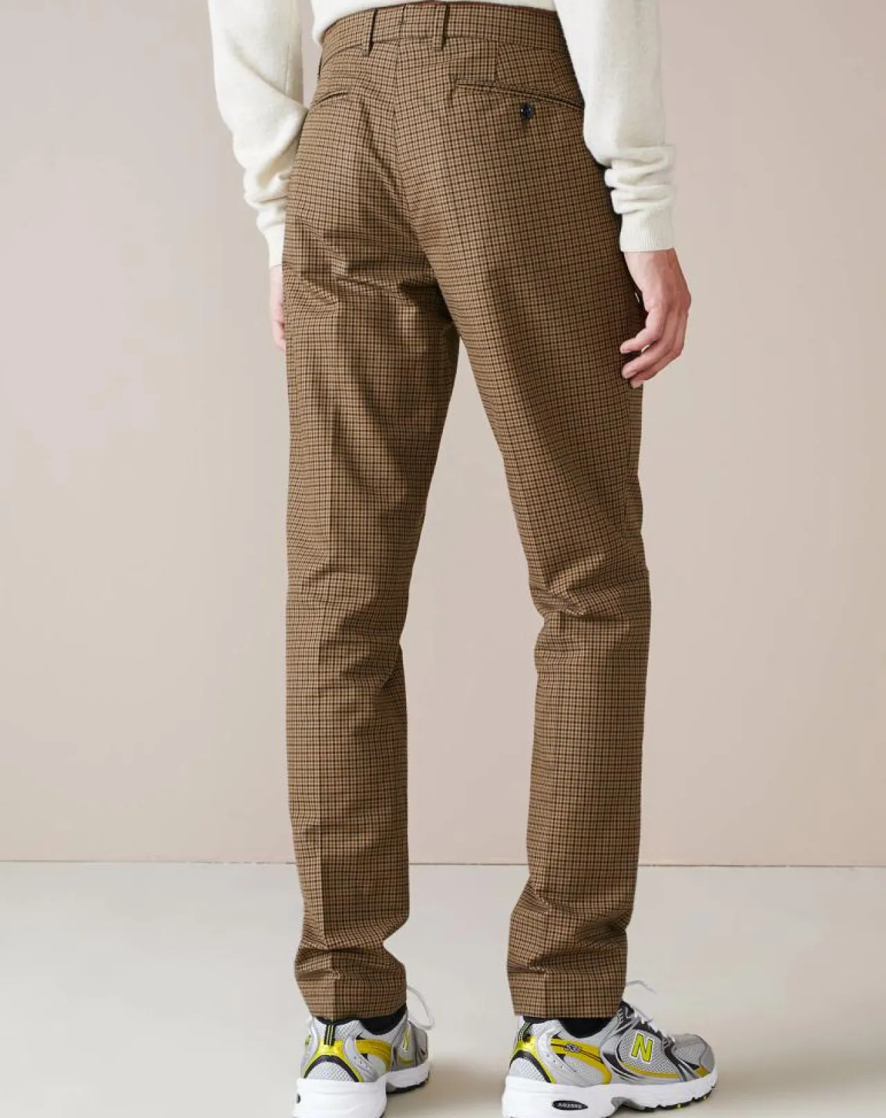 Pantalon chino slim Porths à carreaux marron