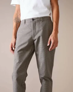 Pantalon chino slim Porths micro carreaux taupe