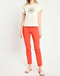 Pantalon Chino slim rouge