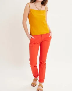 Pantalon Chino slim rouge