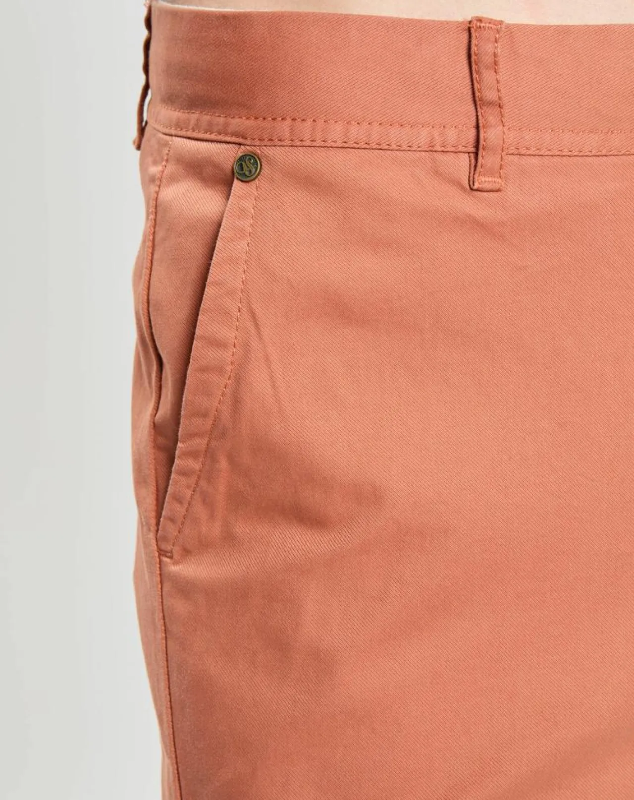 Pantalon Chino Super Slim Fit en Coton Bio mélangé Stretch brique