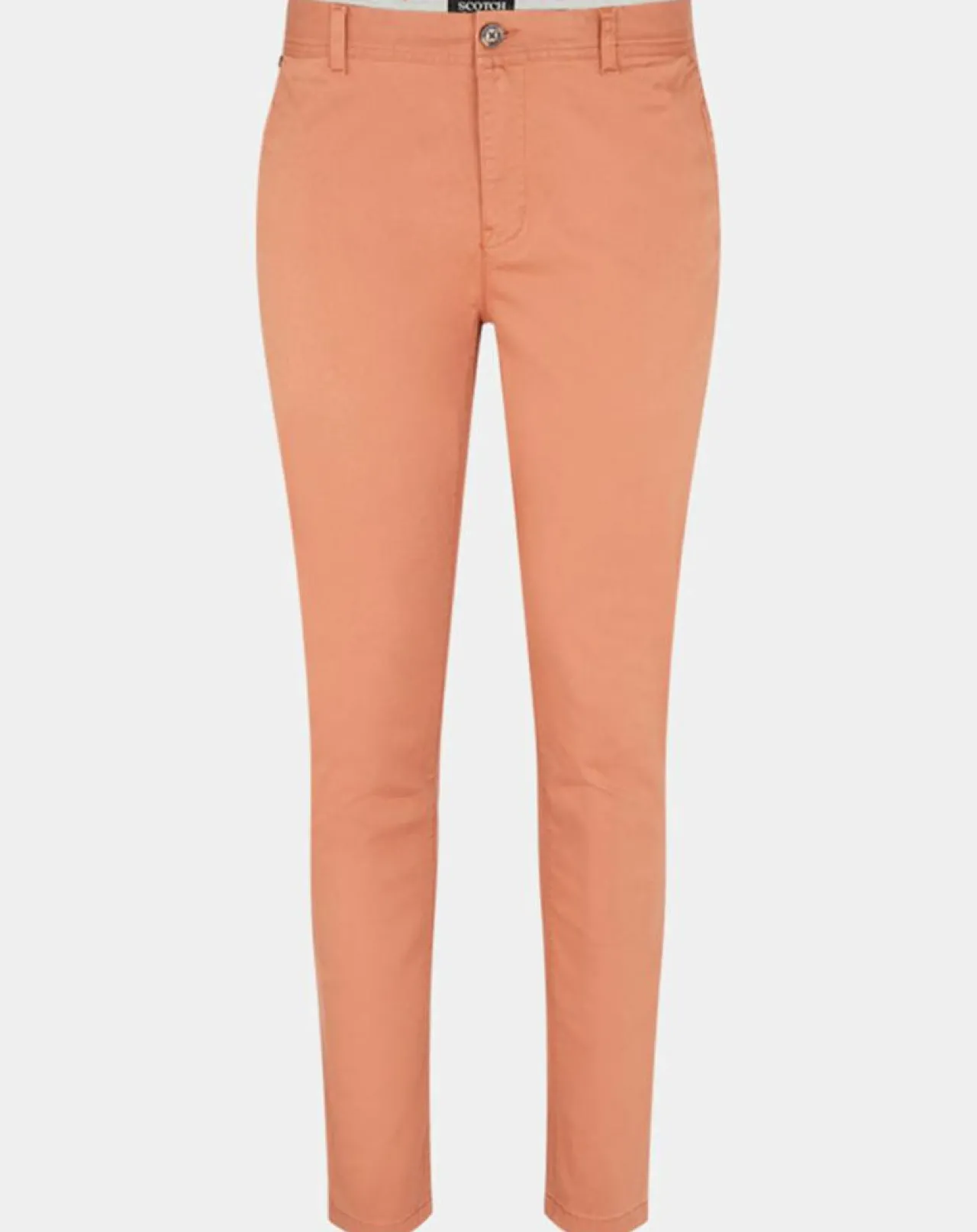 Pantalon Chino Super Slim Fit en Coton Bio mélangé Stretch brique