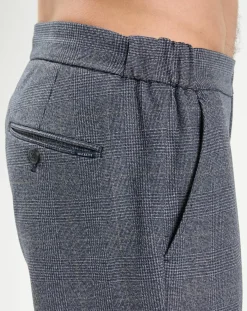 Pantalon City imprimé Prince de Galles bleu