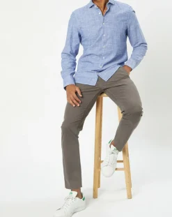 Pantalon Coton Bio Stig Tappered Leger gris foncé