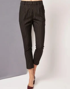 Pantalon court Jarod à rayures noir