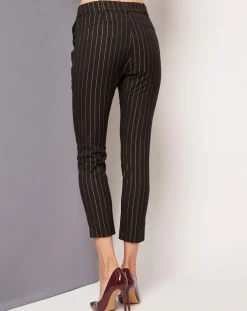 Pantalon court Jarod à rayures noir