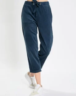 Pantalon de Jogging en Velours de côtelé bleu marine
