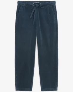Pantalon de Jogging en Velours de côtelé bleu marine