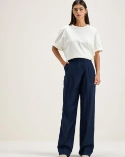 Pantalon de tailleur 100% Laine Tom naval