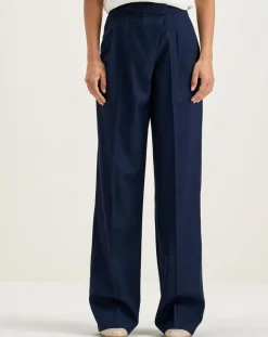 Pantalon de tailleur 100% Laine Tom naval