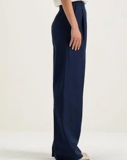 Pantalon de tailleur 100% Laine Tom naval