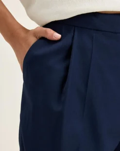 Pantalon de tailleur 100% Laine Tom naval