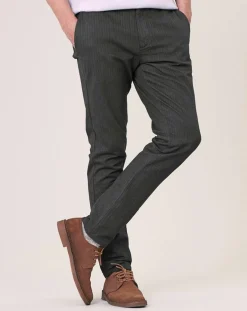 Pantalon Dinan à rayures kaki