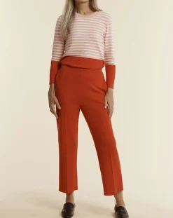 Pantalon droit en Laine mélangée Yao rouge