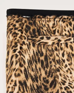 Pantalon droit Voel léopard marron