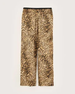 Pantalon droit Voel léopard marron
