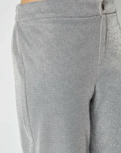 Pantalon Emmie effet pailleté argenté