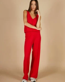 Pantalon en Coton & Cachemire Salomé groseille