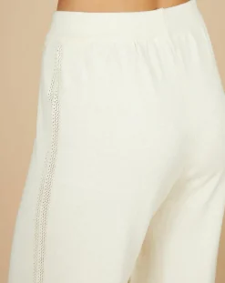Pantalon en Coton & Cachemire Salomé blanc cassé