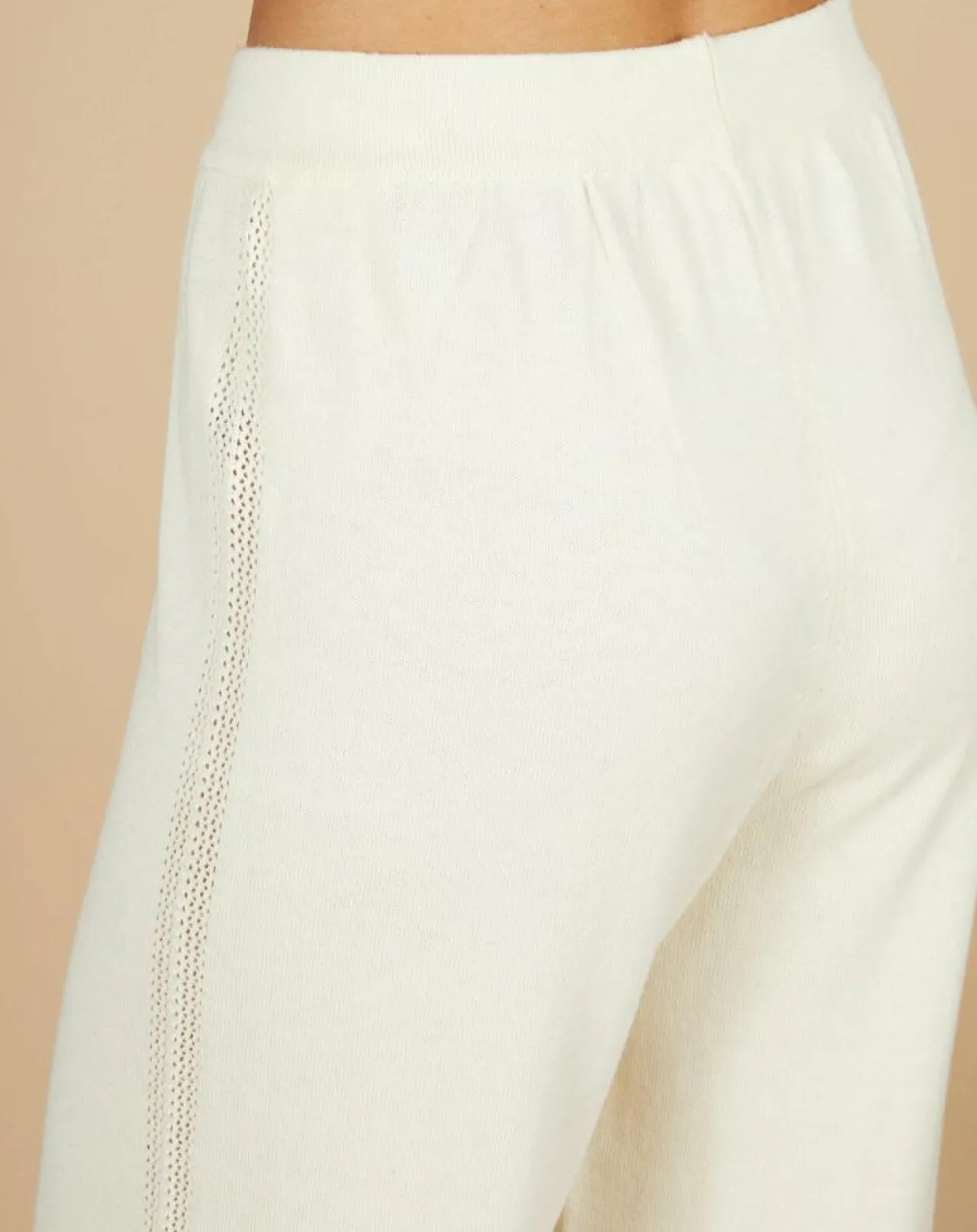 Pantalon en Coton & Cachemire Salomé blanc cassé