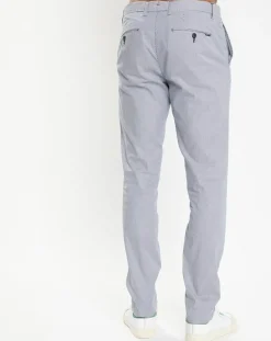 Pantalon en Coton & Lin chino Regular Fit Milleraie bleu/blanc