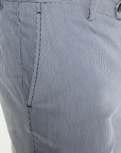 Pantalon en Coton & Lin chino Regular Fit Milleraie bleu/blanc