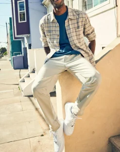 Pantalon en Coton Bio Mobile Icon Tapered beige