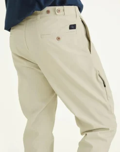 Pantalon en Coton Bio Mobile Icon Tapered beige