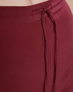 Pantalon en Crêpe de Soie Tiago noir tomate