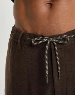 Pantalon en Laine mélangée Mossbo Manteco marron foncé