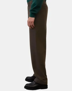 Pantalon en Laine mélangée Mossbo Manteco marron foncé