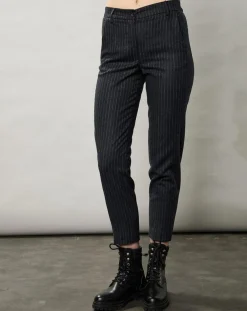 Pantalon en Laine mélangée Perfect rayures brutes/charbon