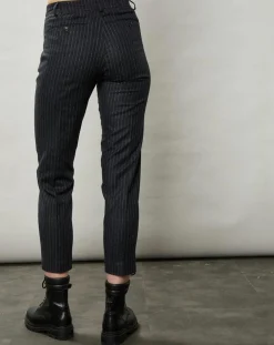 Pantalon en Laine mélangée Perfect rayures brutes/charbon