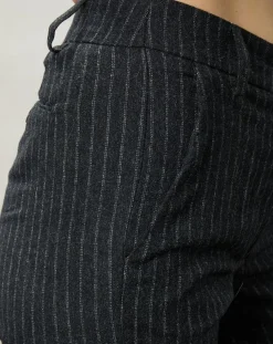 Pantalon en Laine mélangée Perfect rayures brutes/charbon