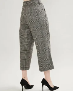 Pantalon en Laine mélangée à carreaux gris